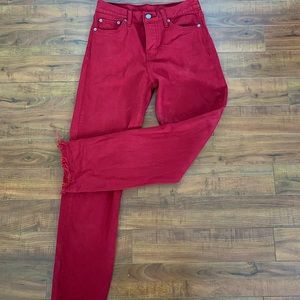 LEVI’S Red High Rise Straight Leg Jeans - size 26